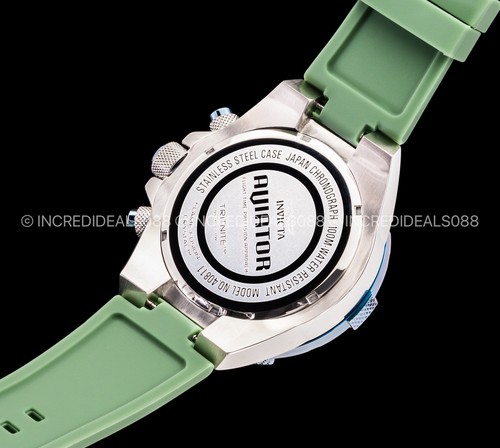 Invicta Men AVIATOR CHRONOGRAPH SILVER CASE MILITARY GREEN DIAL Strap Watch - Picture 8 of 10
