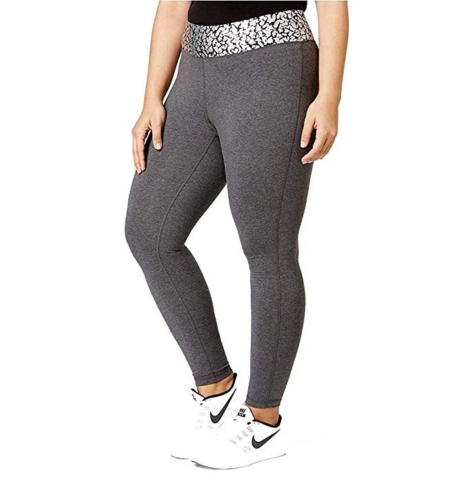 Material Niña Mujeres Activas Talla Grande Cintura Estampado Craquelado Yoga Leggings Talla 3X Foto 2 de 4