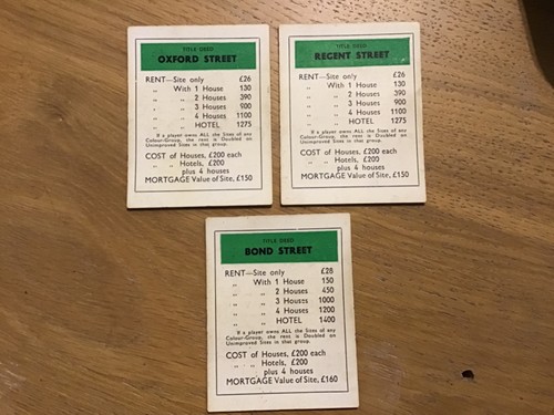 Repuestos Monopoly vintage, títulos de propiedad, fichas, dinero, hoteles Huse, otros - Imagen 19 de 58