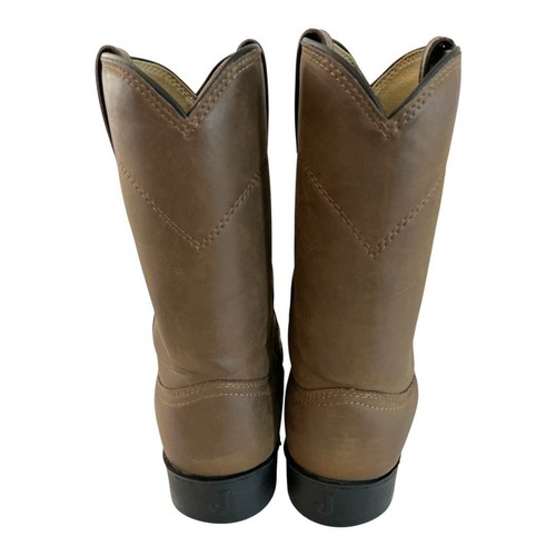 Justin Basics Roper JB3001 Men’s Sz 10D Cowboy 9.5” Shaft Brown Work Boots - Picture 11 of 13