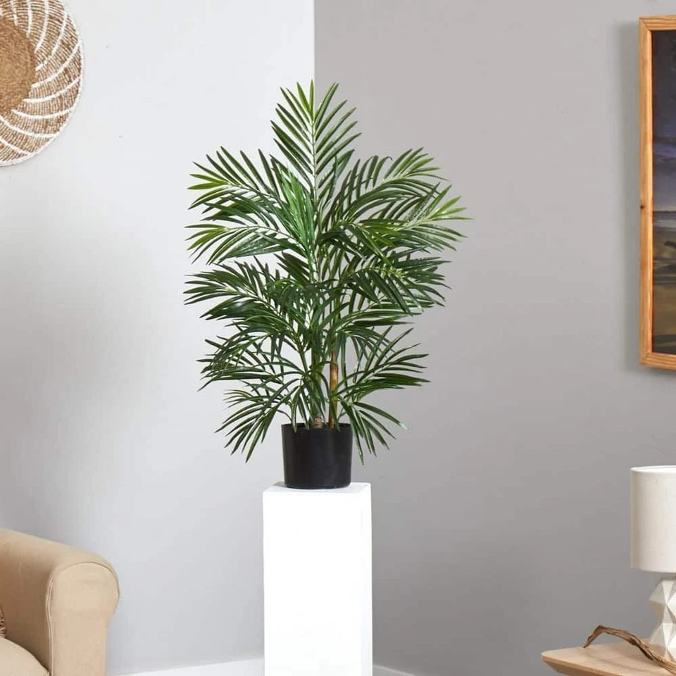 Palmera Areca artificial casi natural de 2,5 pies resistente a los rayos UV para interiores y exteriores Foto 4 de 4