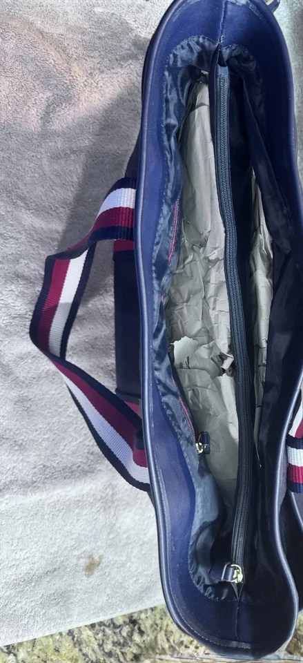 Bolso de Mano Tommy Hilfiger Para Mujer de Lona Rojo Blanco Azul Marino Cartera Foto 3 de 4