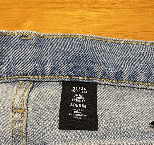 H&M Slim Coupe Etroite Blue Hommes Denim Jeans Men’s Size 34x34 - Picture 8 of 8