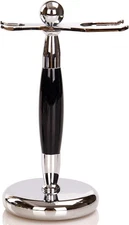 SANWA Deluxe Stainless Steel Shaving Brush Stand Holder for Razor & Brush... 