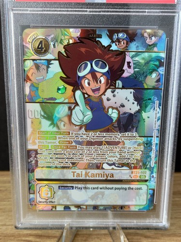 Digimon BT21 #102 Tai Kamiya Alternate Art Gold PSA 8 - Picture 3 of 3