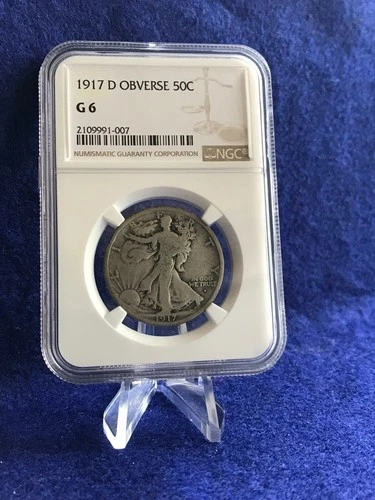 1917-D Obverse Mint Mark Walking Liberty Half Dollar 50c *NGC G6 Good*