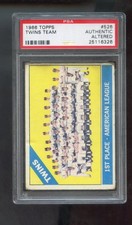1966 Topps #526 Minnesota Twins Team Photo PSA AA Graded Baseball Card MLB