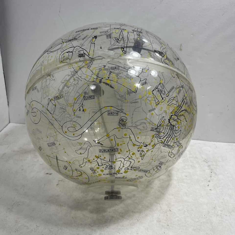 Globo celeste y soporte vintage 1963 Robert Farquhar transparente 14" Foto 2 de 4