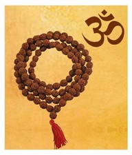 100% Original Nepal 5 Mukhi Rudraksha Mala 108 Bead 8mm Hindu Puja RELIGIOUS