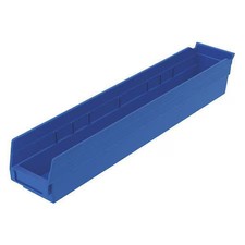 Akro-Mils 30124Blue Shelf Storage Bin, Plastic, Blue, 4 In H, 4 1/8 In W, 23