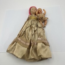 Vintage Mid 20th Century Sleepy Eyed Doll With Baby 8.5 Inches