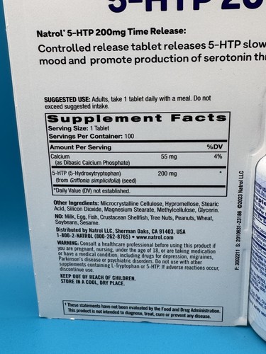 Natrol Mood + Stress 5-HTP Time Release Tabletten, 200mg, 100 Tabletten, 07/2025 - Bild 4 von 5