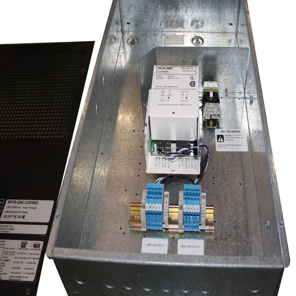 LUTRON RPTR-ENC-CGP602 RPTR-ENC GRAFIK EYE LIGHTING CONTROL LINK BOOSTER PANEL - Image 3 of 4