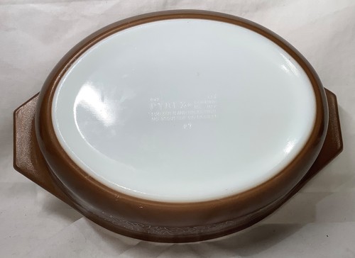 Cazuela ovalada vintage Pyrex Woodland marrón #043 sin tapa - Imagen 4 de 5