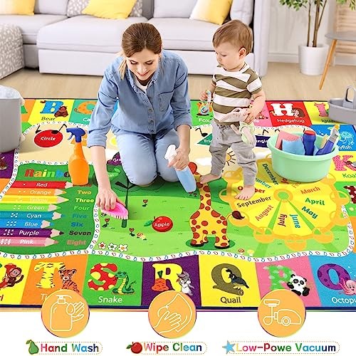 Educational 4x6 Kids Area Rug for Playroom, TPR Non Slip Kids Classroom - Foto 7 di 7
