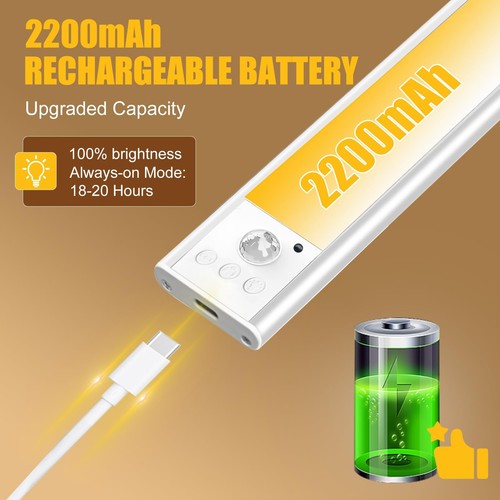 Under Cabinet Lighting Wireless 2 Pack, 50 LED USB Rechargeable Closet Lights... - Picture 6 of 7