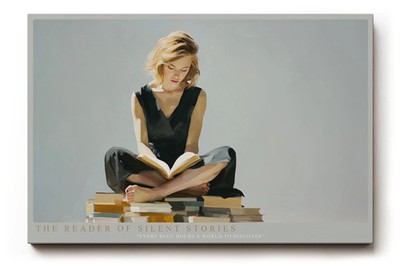 Paul Sinus Wandbild The Reader of Silent Stories   Lesende Frau in sanftem