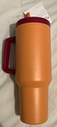 Everyday Living Stainless Handled Tumbler w/ Straw & Lid, Orange/Burgundy 40oz — photo 1