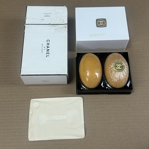 Chanel No 5 Scented 2 Bar Sealed Bath Soap Plastic Case Orig Box