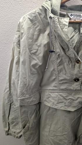 VTG Columbia Sportswear Windbreaker Pullover Jacket Mens Sz L Oversized Beige - Picture 2 of 14