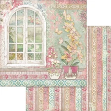 Stamperia Double-Sided Cardstock 12"X12"-Window, Orchids & Cats - 10 Pack