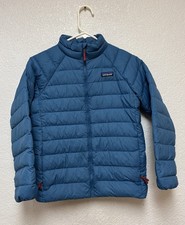 Patagonia Jacket Kids Blue Down Puffer Full Zip Outdoor 68625 Sz M-10