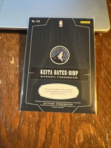 Keita Bates-Diop 2018-19 Panini Dominion Jersey Rookie Auto RC #143 /199 - Bild 7 von 7