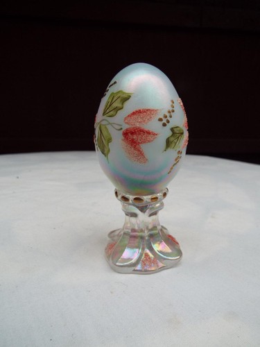 Fenton, Limited Edition Egg, Poinsettia, HP Kelly Riley - Bild 3 von 5
