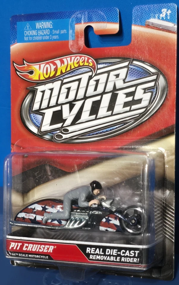HOT WHEELS Pit Cruiser Motorcycle Motorcycles Series with Gray Rider Minor Wear - Image 2 of 4