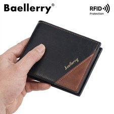 Slim Bifold Leather Minimalist Front Pocket Wallets for Men Purse RFID Blocking