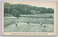 Lisbon New Hampshire, Ogontz White Mountain Camp Women Playing Golf Vtg Postcard