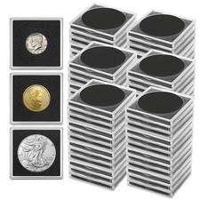 60 Pcs Coin Holders for Collectors, Clear Coin Cases with 5-Size Sponge Gaske...