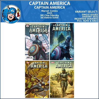 #ad #ad Captain America 2025 #1 2 3 4 Marvel Comics COVER SELECT $109.88