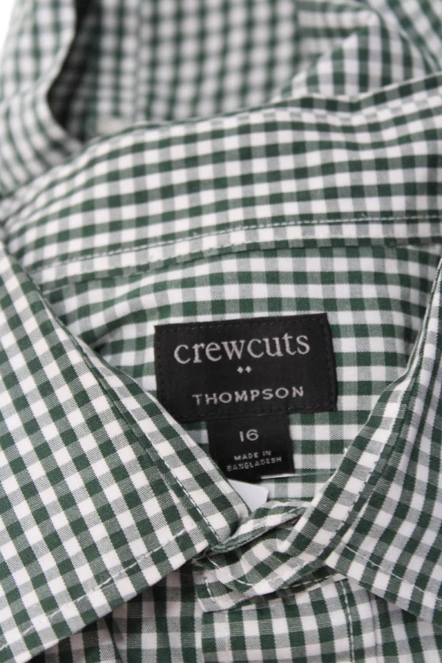 Crewcuts Boys Cotton Checkered Collared Button Up Shirt Green Size 16 - Image 3 of 3