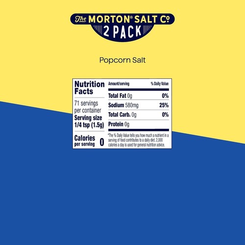 Paquete de 2 sal de palomitas de maíz Morton (3,75 oz cada una) - sal fina para palomitas de maíz y condimentos - Imagen 2 de 7