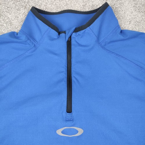 Oakley O Hydrolix 1/4 Zip Pullover Blue Performance Golf Training Top XL 50" - Picture 2 of 16