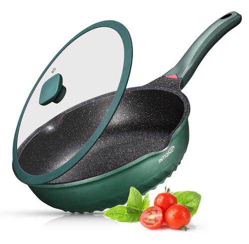 Frying Pan with Lid Non stick Deep All Hobs induction Anti Scratch Heavy Duty - Picture 4 of 15
