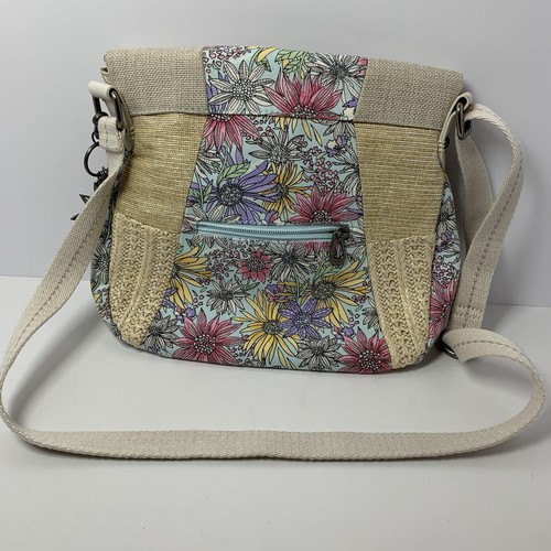 Sakroots Floral mit blauem Hintergrund Foldover Geldbörse/Umhängetasche - Bild 4 von 7