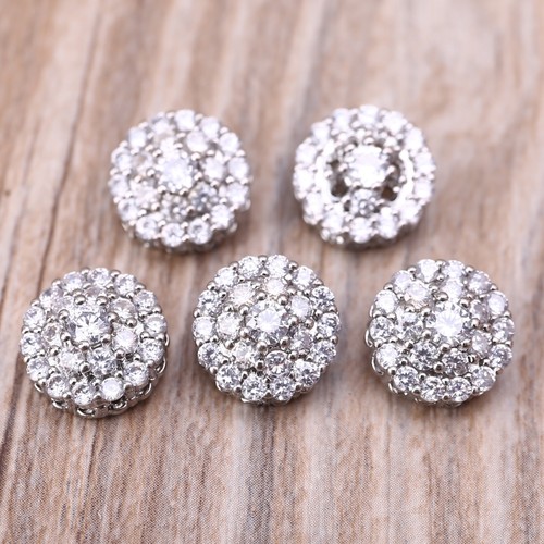 5Pcs 12mm Crystal for Rhinestone Flower Round Buttons with Metal Embellishm - Picture 2 of 8