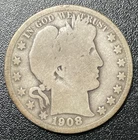1908-D BARBER HALF DOLLAR - US COLLECTIBLE COIN 90% SILVER