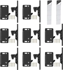 RV Drawer Latches and Catches, 8 Pack Cabinet Door Black 