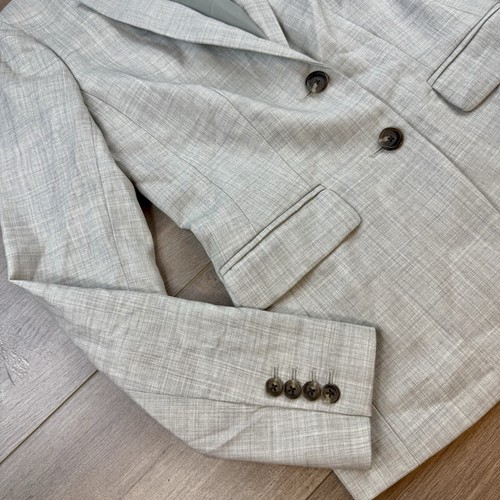 Chaqueta J Crew 1035 Dos Botones Super 120s Lana Merino Para Mujer 0 Gris Blazer Muesca - Imagen 7 de 19