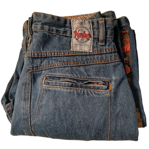 Vintage Fubu Platinum Harlem Globetrotters Youth Boys Blue Jeans Size 18 LE - Picture 12 of 12