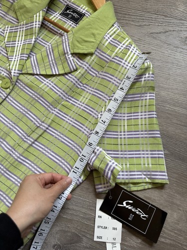 Sweet suit Green Plaid Kids Shirt- Size L - Picture 5 of 13