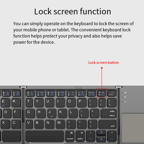 Portable Mini Fold Bluetooth Keyboard Wireless Foldable Trackpad Small Keyboard - Picture 7 of 15