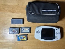 Gameboy Advanced With Games And Carrying Case Missing Battery cover 