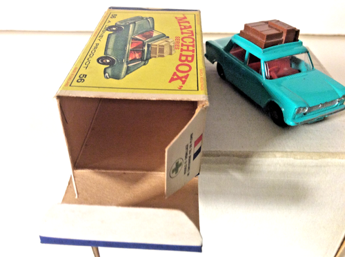 Matchbox/Lesney 1-75 Regular Wheels No.56b Fiat 1500 1965 mit "NEW MODEL" OVP E2 - Afbeelding 13 van 13