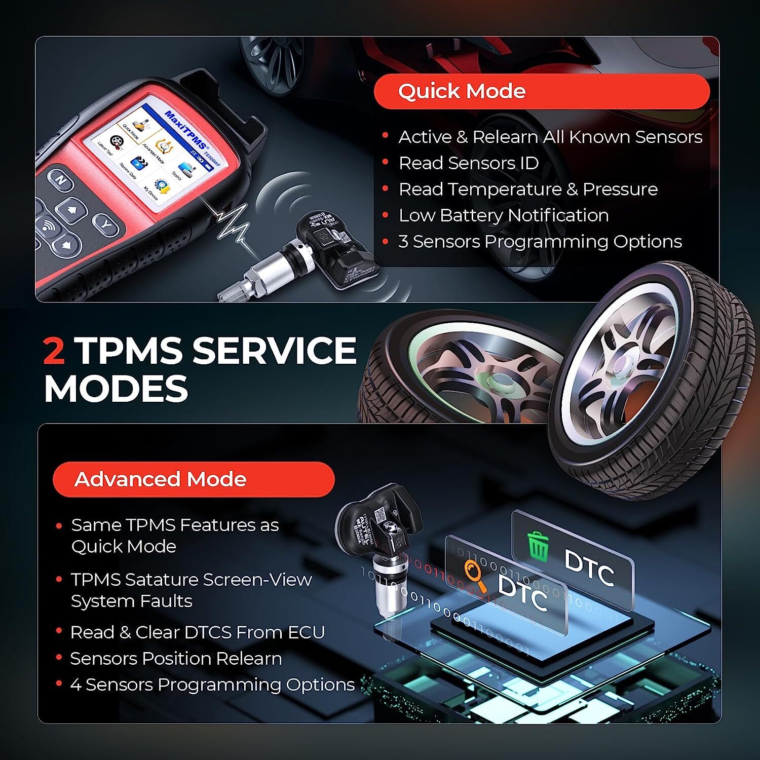 Autel MaxiTPMS TS508WF Tire Pressure Monitoring System TPMS Relearn