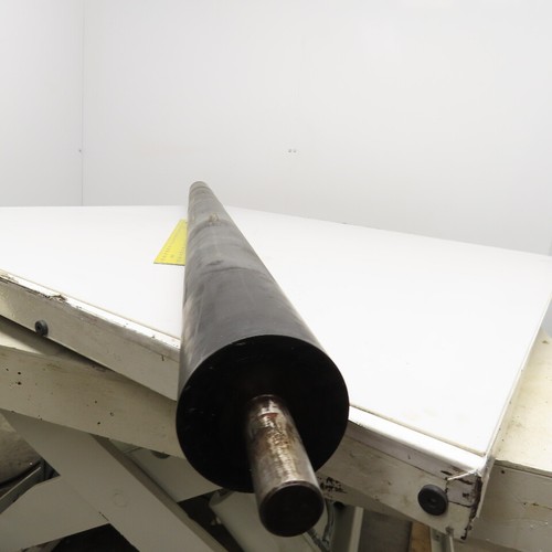 3-1/2" OD Rubber Lagged Conveyor Roller 72" Face Width 1" Axle 77" OAL