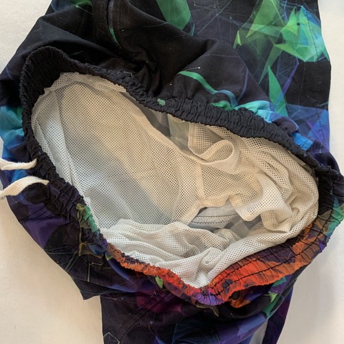 Swim Trunks Boys 14T Lined Drawstring All Over Geometric Print Pockets 28" waist - Picture 4 of 11